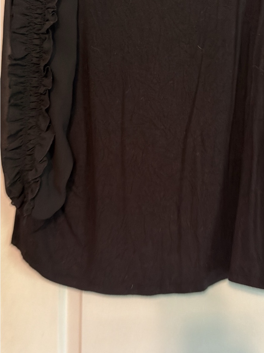 Philosophy Black Ruffle-Sleeve Blouse